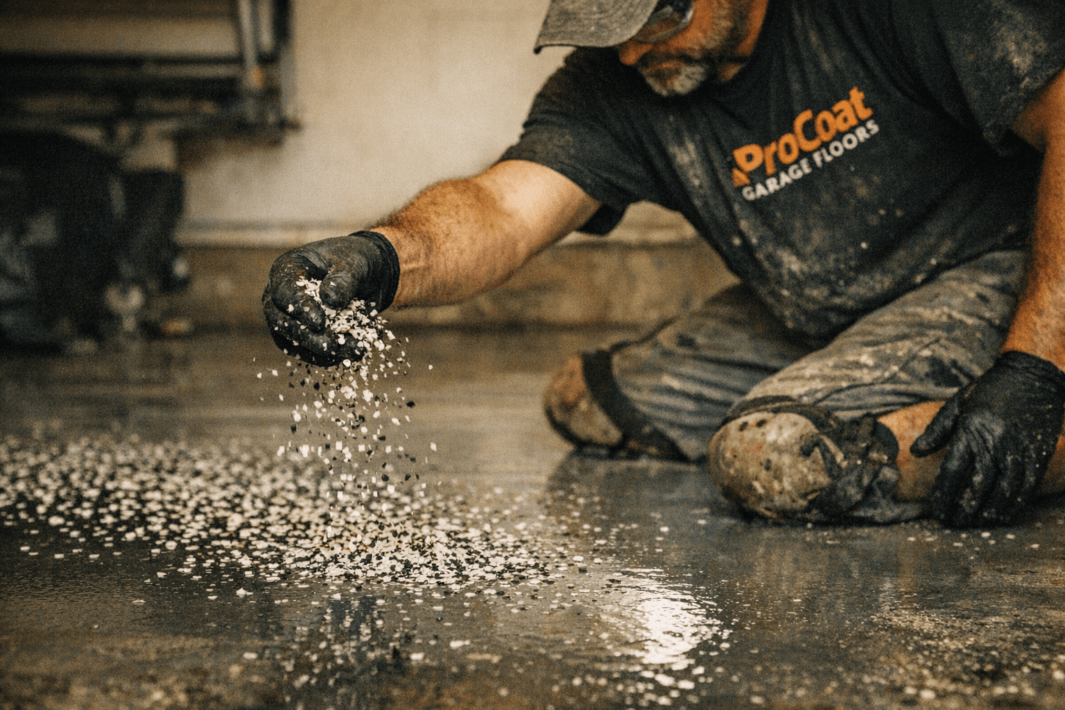 Premium epoxy garage floor installation