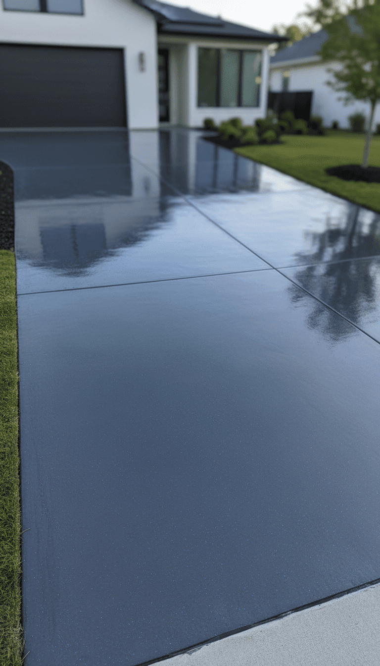 After: Protected driveway with commercial-grade epoxy coating