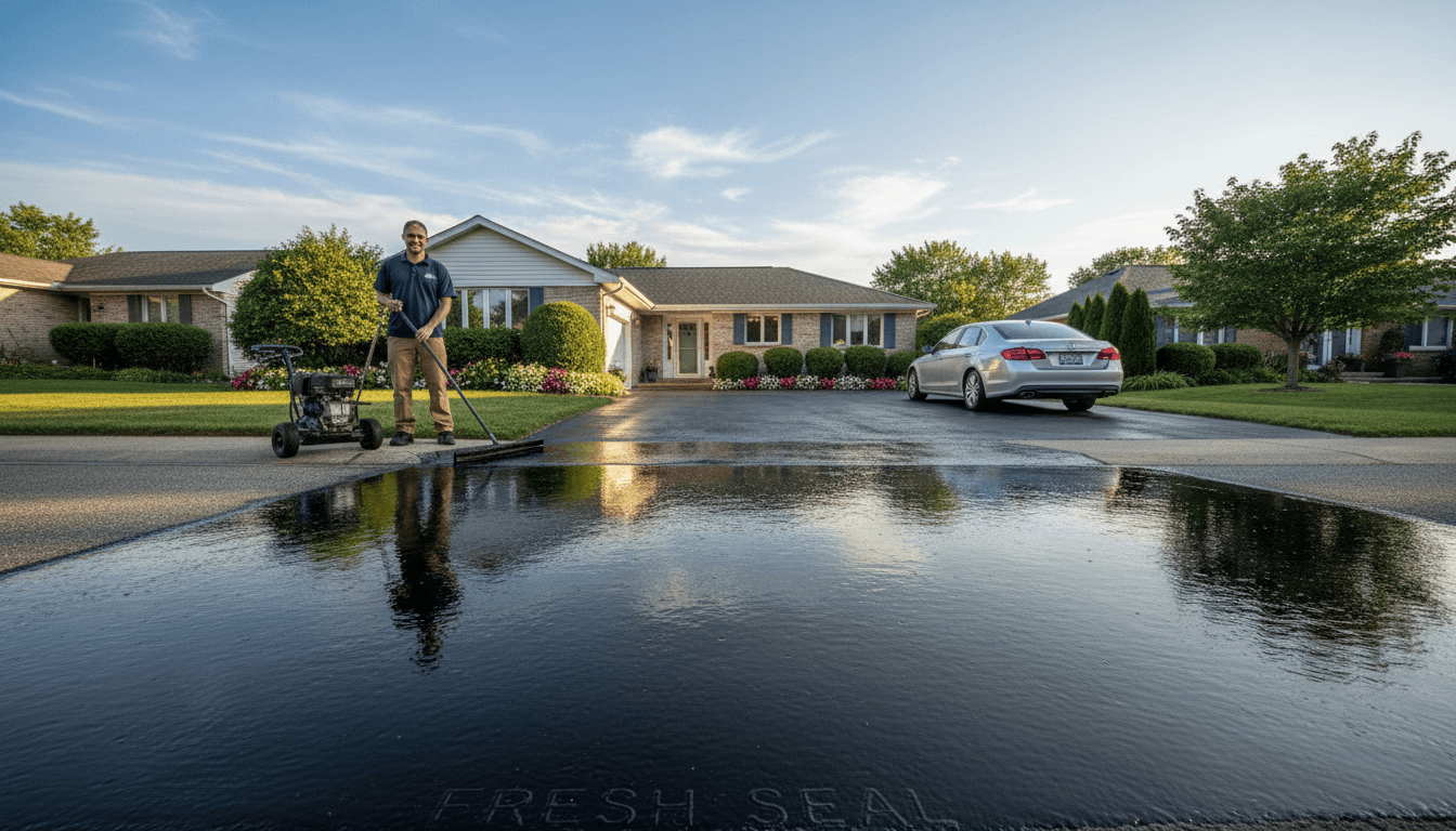 Driveway surface transformation with epoxy coating protection